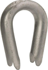 Made in USA - 1" Wire Rope Thimble Clip - Steel, Galvanized - Apex Tool & Supply