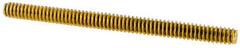 Value Collection - #4-40 1-1/2" OAL Fully Threaded Stud - Brass, Plain Finish - Apex Tool & Supply