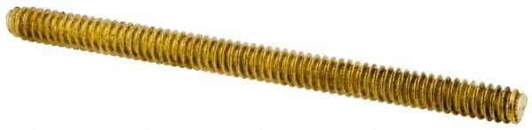 Value Collection - #6-32 2" OAL Fully Threaded Stud - Brass, Plain Finish - Apex Tool & Supply