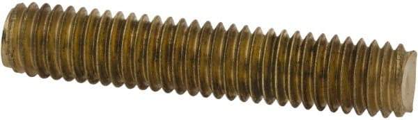 Value Collection - #10-32 1" OAL Fully Threaded Stud - Brass, Plain Finish - Apex Tool & Supply