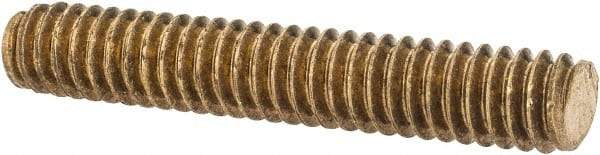 Value Collection - 1/4-20 1-1/2" OAL Fully Threaded Stud - Brass, Plain Finish - Apex Tool & Supply