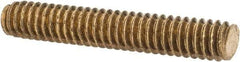 Value Collection - 1/4-20 1-1/2" OAL Fully Threaded Stud - Brass, Plain Finish - Apex Tool & Supply