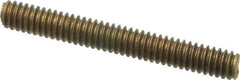 Value Collection - 1/4-20 2" OAL Fully Threaded Stud - Brass, Plain Finish - Apex Tool & Supply