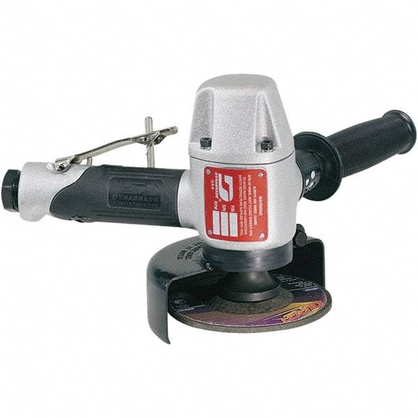 Dynabrade - 4-1/2 & 5" Wheel Diam, 12,000 RPM, Pneumatic Angle & Disc Grinder - 5/8-11 Spindle, 38 CFM, Rear Exhaust - Apex Tool & Supply