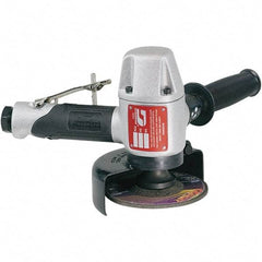 Dynabrade - 4-1/2 & 5" Wheel Diam, 12,000 RPM, Pneumatic Angle & Disc Grinder - 5/8-11 Spindle, 38 CFM, Rear Exhaust - Apex Tool & Supply