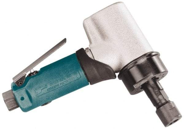 Dynabrade - 1/4" Collet, Angle Handle, Air Angle Die Grinder - 18,000 RPM, Front Exhaust, 35 CFM, 0.7 hp, 90 psi, 1/4 NPT Inlet - Apex Tool & Supply