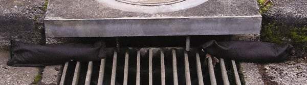 Enpac - 15" Long x 4" Wide, Nonwoven Geo-Textile Drain Dam - 4 x 4" to 15 x 15" Drain, Black, Use for Oil/Sediment - Apex Tool & Supply