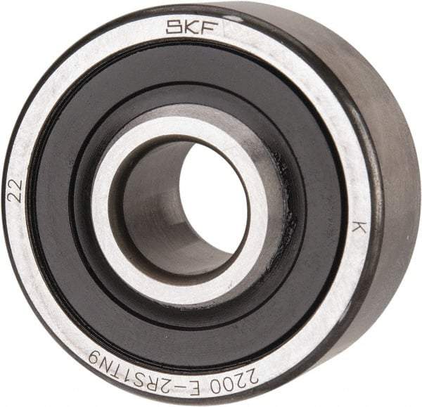 SKF - 10mm Bore Diam, 30mm OD, Double Seal Self Aligning Radial Ball Bearing - 14mm Wide, 2 Rows, Round Bore, 389 Lb Static Capacity, 1,810 Lb Dynamic Capacity - Apex Tool & Supply
