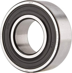 SKF - 25mm Bore Diam, 52mm OD, Double Seal Self Aligning Radial Ball Bearing - 18mm Wide, 2 Rows, Round Bore, 989 Lb Static Capacity, 3,780 Lb Dynamic Capacity - Apex Tool & Supply