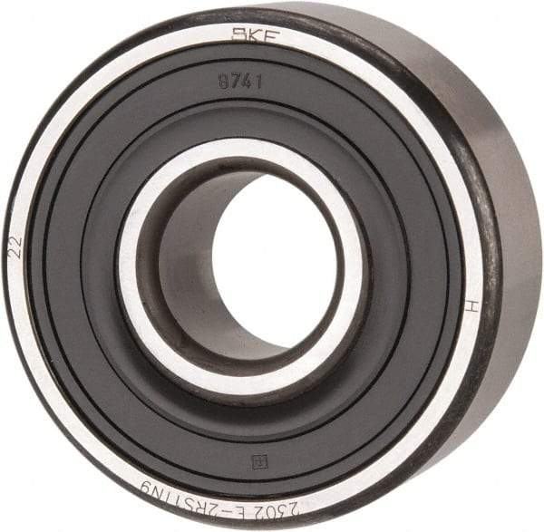 SKF - 15mm Bore Diam, 42mm OD, Double Seal Self Aligning Radial Ball Bearing - 17mm Wide, 2 Rows, Round Bore, 652 Lb Static Capacity, 2,680 Lb Dynamic Capacity - Apex Tool & Supply