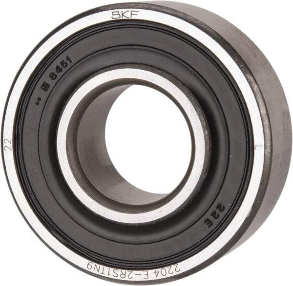 SKF - 17mm Bore Diam, 47mm OD, Double Seal Self Aligning Radial Ball Bearing - 19mm Wide, 2 Rows, Round Bore, 798 Lb Static Capacity, 3,280 Lb Dynamic Capacity - Apex Tool & Supply