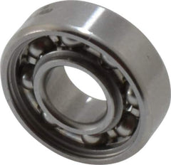 SKF - 1/4" Bore Diam, 5/8" OD, Open Deep Groove Radial Ball Bearing - 0.196" Wide, 1 Row, Round Bore, 139 Lb Static Capacity, 332 Lb Dynamic Capacity - Apex Tool & Supply