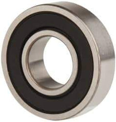 SKF - 1/2" Bore Diam, 1-1/8" OD, Double Seal Deep Groove Radial Ball Bearing - 5/16" Wide, 1 Row, Round Bore, 540 Lb Static Capacity, 1,140 Lb Dynamic Capacity - Apex Tool & Supply