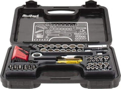 Blackhawk by Proto - 65 Piece 1/4 & 3/8" Drive Standard Socket Set - 5/32 to 13/16", 4 to 17mm, Inch/Metric Measurement Standard - Apex Tool & Supply