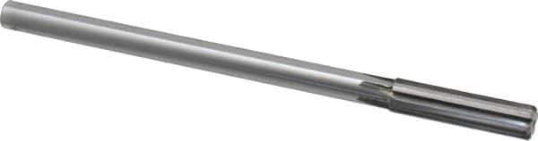 Made in USA - 1/2" Carbide-Tipped 6 Flute Chucking Reamer - Straight Flute, 2" Straight Shank, 2" Flute Length, 8" OAL - Apex Tool & Supply