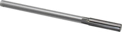 Made in USA - 1/2" Carbide-Tipped 6 Flute Chucking Reamer - Straight Flute, 2" Straight Shank, 2" Flute Length, 8" OAL - Apex Tool & Supply