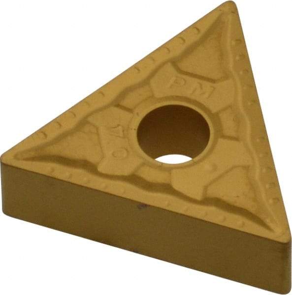 Interstate - TNMG331 Grade TCN55 Carbide Turning Insert - TiN Finish, 60° Triangle, 3/8" Inscr Circle, 3/16" Thick, 1/64" Corner Radius - Apex Tool & Supply