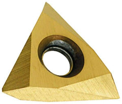 Value Collection - TNMC54 60° V Grade TCN55 On Edge Threading Insert - PVD TiN Finish, 5/8" Inscribed Circle - Apex Tool & Supply