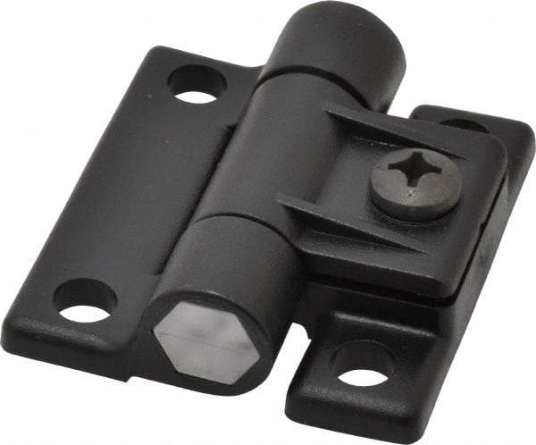80/20 Inc. - 2-1/2" Long x 2-1/4" Wide x 0.77" Thick, Adjustable Hinge - Black Acetal - Apex Tool & Supply