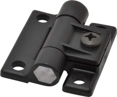 80/20 Inc. - 2-1/2" Long x 2-1/4" Wide x 0.77" Thick, Adjustable Hinge - Black Acetal - Apex Tool & Supply