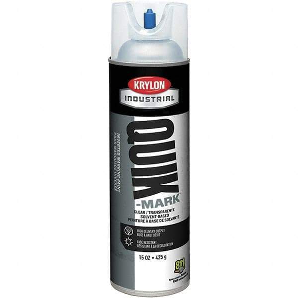 Krylon - 20 fl oz Clear Marking Paint - 50 to 60 Sq Ft Coverage, Solvent-Based Formula - Apex Tool & Supply