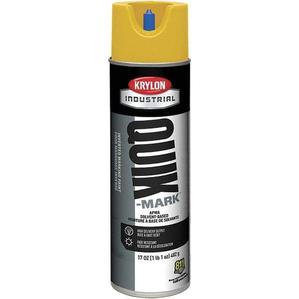 Krylon - 20 fl oz Yellow Marking Paint - 50 to 60 Sq Ft Coverage, Solvent-Based Formula - Apex Tool & Supply