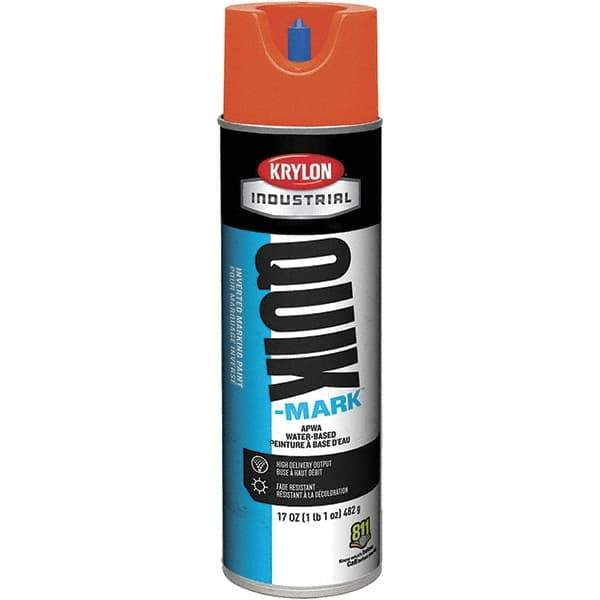Krylon - 20 fl oz Orange Marking Paint - 50 to 60 Sq Ft Coverage, Water-Based Formula - Apex Tool & Supply