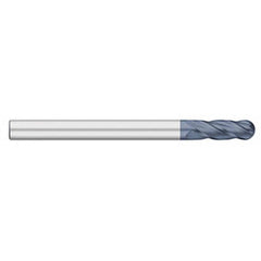 Titan USA - Ball End Mills; Mill Diameter (Inch): 7/8 ; Mill Diameter (Decimal Inch): 0.8750 ; Number of Flutes: 4 ; Length of Cut (Inch): 3 ; Length of Cut (Decimal Inch): 3.0000 ; Material: Solid Carbide - Exact Industrial Supply