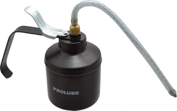 PRO-LUBE - 500 mL Capcity, 9" Long Flexible Spout, Lever-Type Oiler - Steel Pump, Steel Body, Powder Coated - Apex Tool & Supply