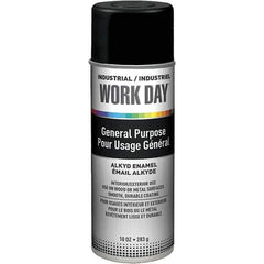 Krylon - Black, 10 oz Net Fill, Flat, Enamel Spray Paint - 9 to 13 Sq Ft per Can, 10 oz Container, Use on Ceramics, Glass, Metal, Plaster, Wood - Apex Tool & Supply