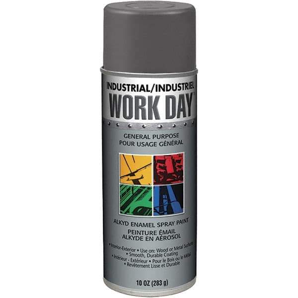 Krylon - Dark Gray, Gloss, Enamel Spray Paint - 9 to 13 Sq Ft per Can, 10 oz Container, Use on Ceramics, Glass, Metal, Plaster, Wood - Apex Tool & Supply