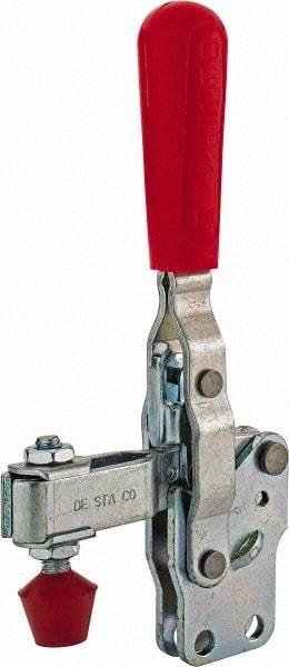 De-Sta-Co - 375 Lb Holding Capacity, Vertical Handle, Manual Hold Down Toggle Clamp - 57° Handle Movement, 99° Bar Opening, U-Bar, Straight Base, Carbon Steel - Apex Tool & Supply