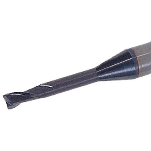 Iscar - 2mm, 3mm LOC, 4mm Shank Diam, 45mm OAL, 2 Flute, Solid Carbide Square End Mill - Single End, TiAlN Finish, Spiral Flute, 30° Helix, Right Hand Cut, Right Hand Flute - Apex Tool & Supply