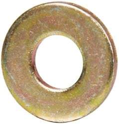 Made in USA - #10 Screw, Grade 1008/1010 Steel Standard Flat Washer - 1/4" ID x 0.562" OD, 0.06" Thick, Cadmium-Plated Finish, Meets Military Specifications - Apex Tool & Supply