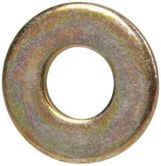 Made in USA - 1/4" Screw, Grade 1008/1010 Steel Standard Flat Washer - 0.281" ID x 5/8" OD, 0.06" Thick, Cadmium-Plated Finish, Meets Military Specifications - Apex Tool & Supply