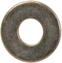 Made in USA - 1/4" Screw, Grade 1008/1010 Steel Standard Flat Washer - 0.312" ID x 0.734" OD, 0.06" Thick, Cadmium-Plated Finish, Meets Military Specifications - Apex Tool & Supply