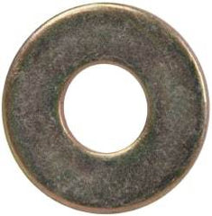 Made in USA - 1/4" Screw, Grade 1008/1010 Steel Standard Flat Washer - 0.312" ID x 0.734" OD, 0.06" Thick, Cadmium-Plated Finish, Meets Military Specifications - Apex Tool & Supply