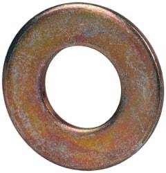 Made in USA - 3/8" Screw, Grade 1008/1010 Steel Standard Flat Washer - 0.406" ID x 0.812" OD, 0.06" Thick, Cadmium-Plated Finish, Meets Military Specifications - Apex Tool & Supply