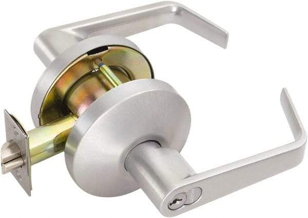 Falcon - Medium Duty Classroom Lever Lockset - 2-3/4" Back Set, For Best/ Falcon I/C-Core Cylinder, Satin Chrome Finish - Apex Tool & Supply
