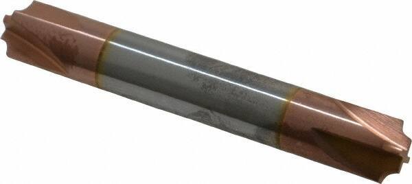 Accupro - 0.078" Radius, 3/8" Mill Diam, 4 Flute Solid Carbide Corner Rounding End Mill - Double End, TiCN Finish, 2-1/2" OAL, 3/8" Shank Diam - Apex Tool & Supply