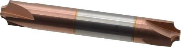 Accupro - 0.094" Radius, 3/8" Mill Diam, 4 Flute Solid Carbide Corner Rounding End Mill - Double End, TiCN Finish, 2-1/2" OAL, 3/8" Shank Diam - Apex Tool & Supply