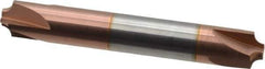 Accupro - 0.094" Radius, 3/8" Mill Diam, 4 Flute Solid Carbide Corner Rounding End Mill - Double End, TiCN Finish, 2-1/2" OAL, 3/8" Shank Diam - Apex Tool & Supply