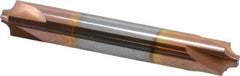 Accupro - 0.118" Radius, 3/8" Mill Diam, 4 Flute Solid Carbide Corner Rounding End Mill - Double End, TiCN Finish, 2-1/2" OAL, 3/8" Shank Diam - Apex Tool & Supply