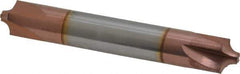 Accupro - 1/8" Radius, 3/8" Mill Diam, 4 Flute Solid Carbide Corner Rounding End Mill - Double End, TiCN Finish, 2-1/2" OAL, 3/8" Shank Diam - Apex Tool & Supply