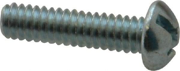 Value Collection - 1/4-20 UNC, 1" Length Under Head Slotted/Phillips Drive Machine Screw - Round Head, Grade J82 Steel, Zinc-Plated Finish, Without Washer - Apex Tool & Supply