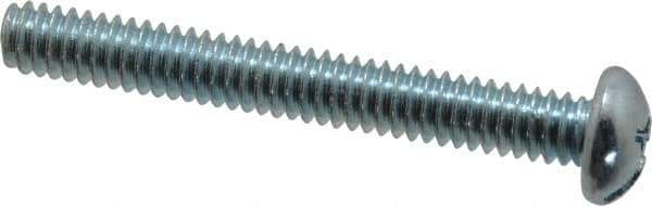 Value Collection - 1/4-20 UNC, 2" Length Under Head Slotted/Phillips Drive Machine Screw - Round Head, Grade J82 Steel, Zinc-Plated Finish, Without Washer - Apex Tool & Supply