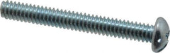 Value Collection - 1/4-20 UNC, 2" Length Under Head Slotted/Phillips Drive Machine Screw - Round Head, Grade J82 Steel, Zinc-Plated Finish, Without Washer - Apex Tool & Supply