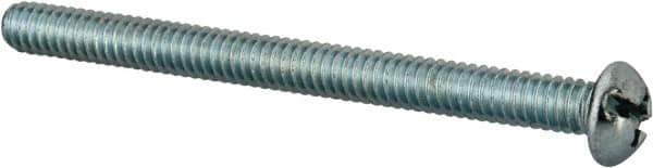 Value Collection - 1/4-20 UNC, 3" Length Under Head Slotted/Phillips Drive Machine Screw - Round Head, Grade J82 Steel, Zinc-Plated Finish, Without Washer - Apex Tool & Supply