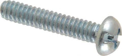 Value Collection - #10-24 UNC, 1" Length Under Head Slotted/Phillips Drive Machine Screw - Round Head, Grade J82 Steel, Zinc-Plated Finish, Without Washer - Apex Tool & Supply