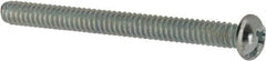 Value Collection - #10-24 UNC, 2" Length Under Head Slotted/Phillips Drive Machine Screw - Round Head, Grade J82 Steel, Zinc-Plated Finish, Without Washer - Apex Tool & Supply